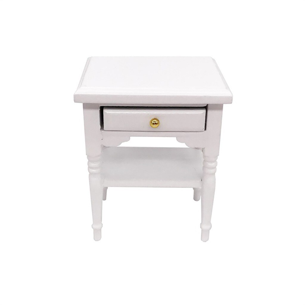 1/12 Dollhouse Miniature Mini Wooden Coffee Table Simulation End Table Furniture Toys for Doll House Decoration Accessories#4: A