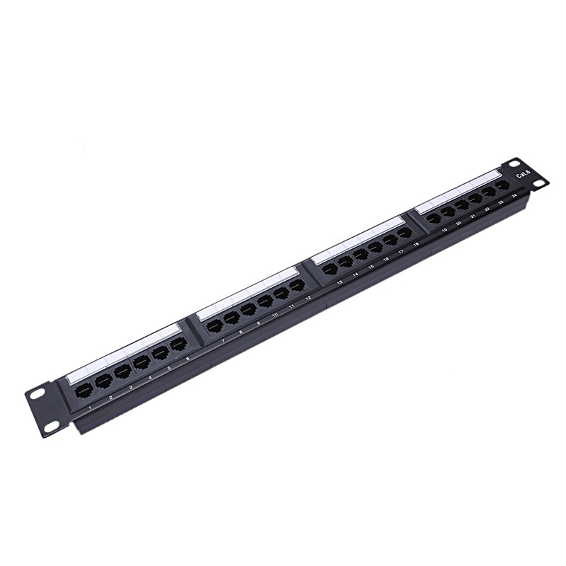 UTP 24 puertos Rj45 Panel de parche Rack Cable montado en la Pared Soporte conector Rack herramienta Ethernet Lan adaptador de red CAT6