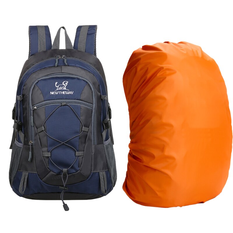 Day Trip Short Distance Cycling Backpack Mountaineering Shoulders Bag Camping Travelling Knapsack Climbing Hiking Rucksack: Navy and cover