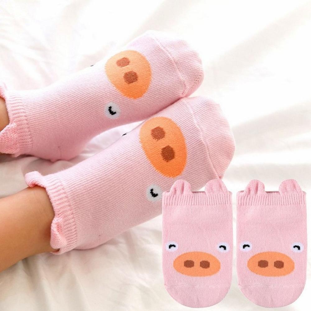 1Pair Children's Socks Spring And Summer Thick Cotton Cute Cartoon Anti-skid Breathable Floor Baby Short Socks