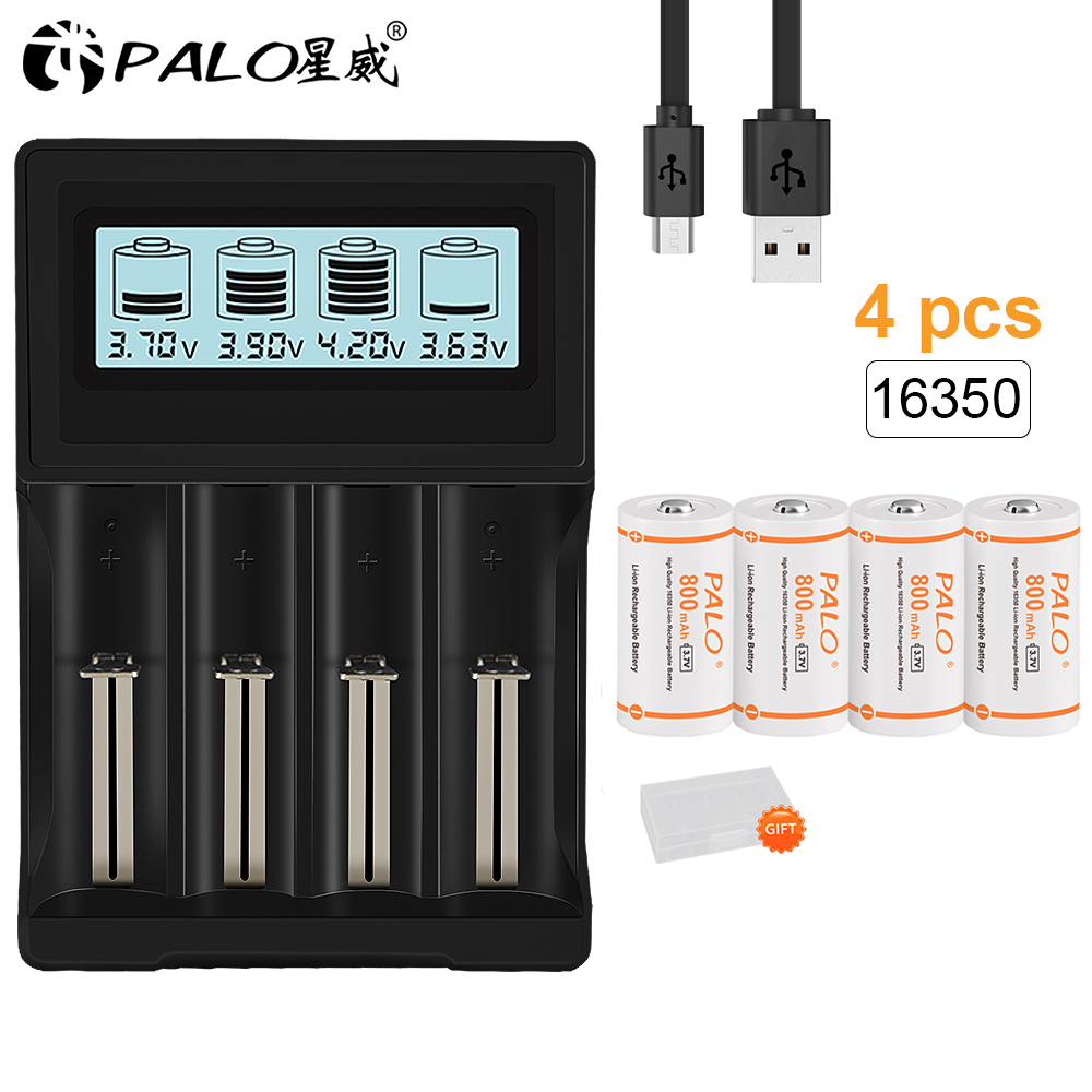 PALO 16340/16350 wiederaufladbare batterie 3,7 v 800 mAh 16340 Li-Ion batterien CR123A batterie Für LED Taschenlampe CR123 CR17345 cr123a: Gelb