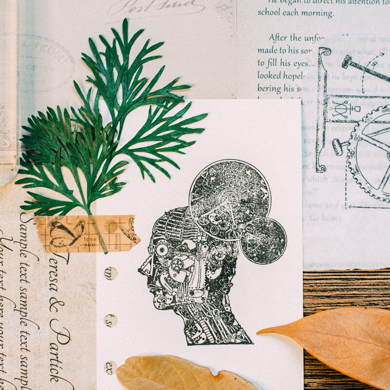 JIANWU Steampunk Mechanische Klar Briefmarken transparent Silikon Dichtung für DIY Scrapbooking Fotoalbum Karte, Der Handwerk Liefert