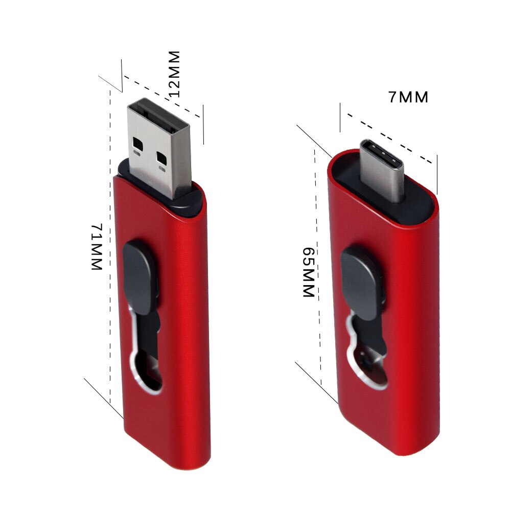 Dla androida OTG 2 w 1 pamięć USB dyski 2.0 type-c i Micro 256GB 128GB 64GB 32GB 16GB pendrive Pen Drive Cle na prezenty telefoniczne