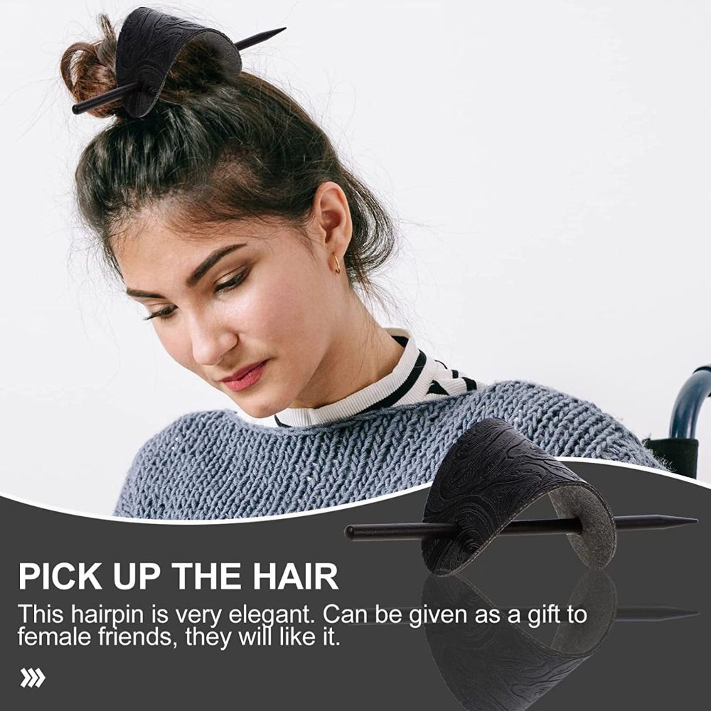 Faux Lederen Ovale Vorm Stick Hair Slide Paardenstaart Houders Hair Baret Pins Hair Sticks Hair Tie
