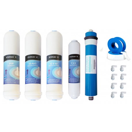 OFERTA membrana + 4 filtros osmosis inversa compatible HIDROSALUD HIDROBOX