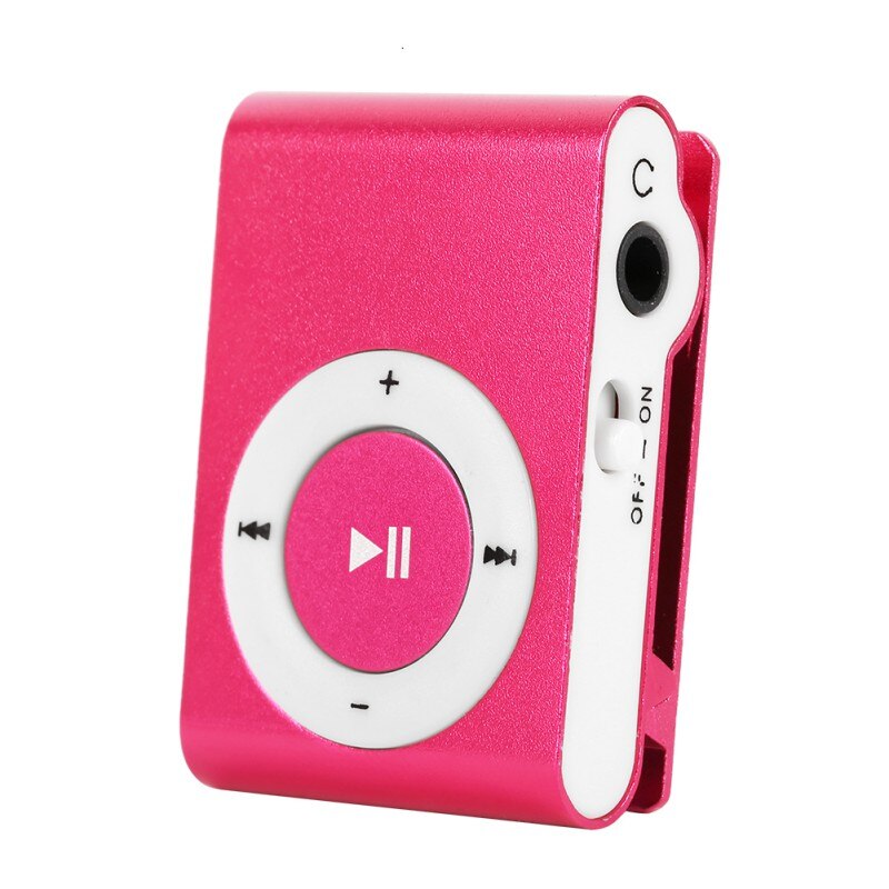 8 kleuren Portable Mini Mp3 Muziekspeler Mp3 Speler Ondersteuning Micro TFCard Slot USB MP3 Sport Speler Usb-poort Met oortelefoon: Roze