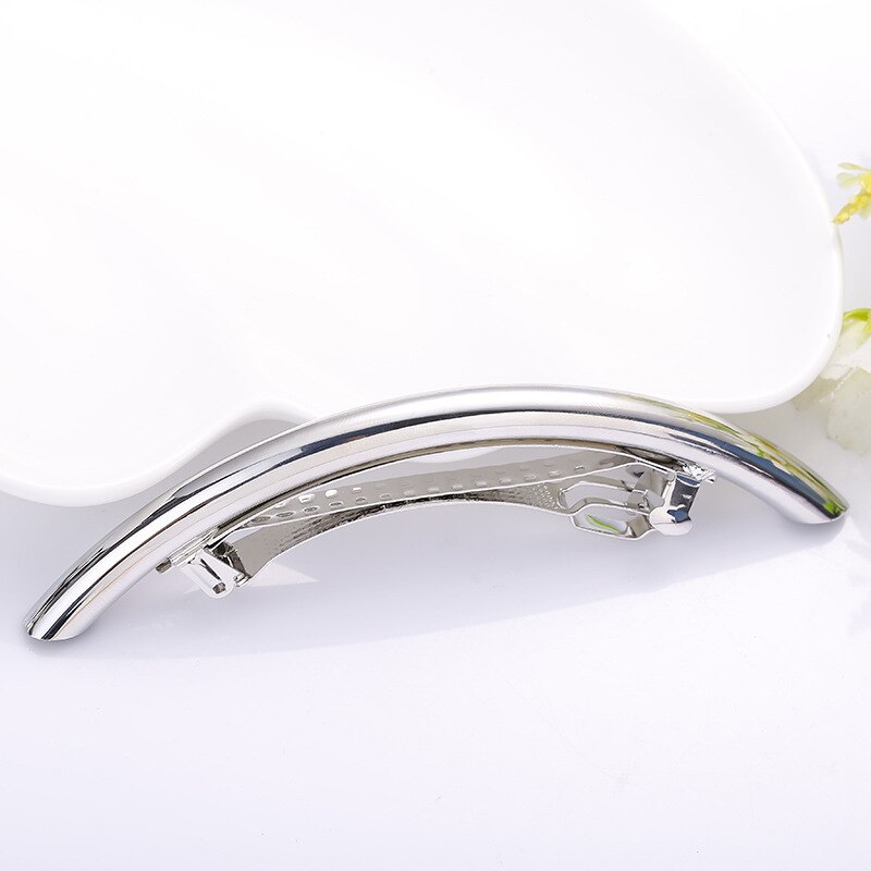 Pinzas para el pelo largas para mujer, novedosa, Metal dorado/plateado, tubo liso, horquilla grande, accesorios, pinzas de Metal para el pelo