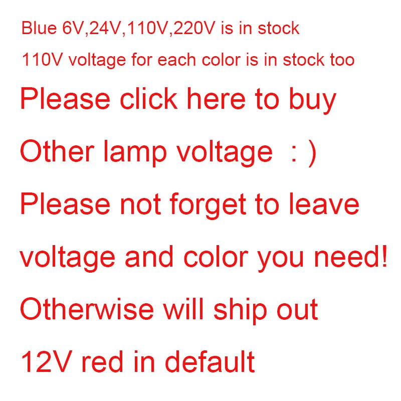 8mm indicator light LED signal lamp metal 12V 24V 220V red yellow green white 2 pin colorful S8-D light: other color voltage