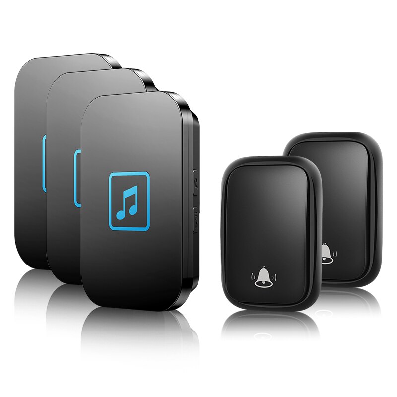 Cacazi Waterdicht Self-Aangedreven Home Draadloze Deurbel 150M Remote Geen Batterij Knop Us Eu Uk Au Plug Ontvanger call Ring Bell