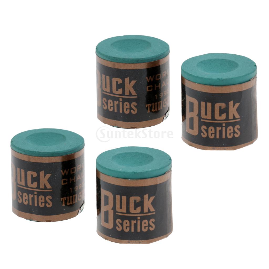 Premium 4 Pieces Snooker Pool Cue Tip Chalk Billiard Accessories Green