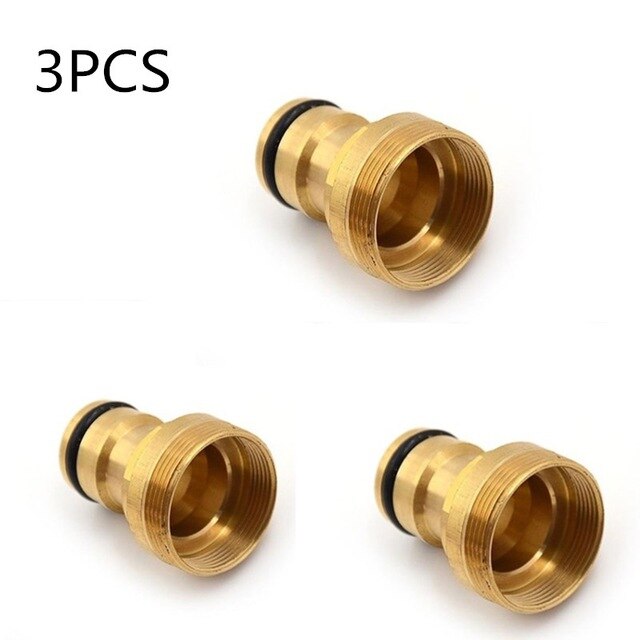 Universal Threaded Tap Connector Adaptor Pipe Joiner Fitting Premium Brass Linking Watering Faucet Converter Tap Connection: 3PC