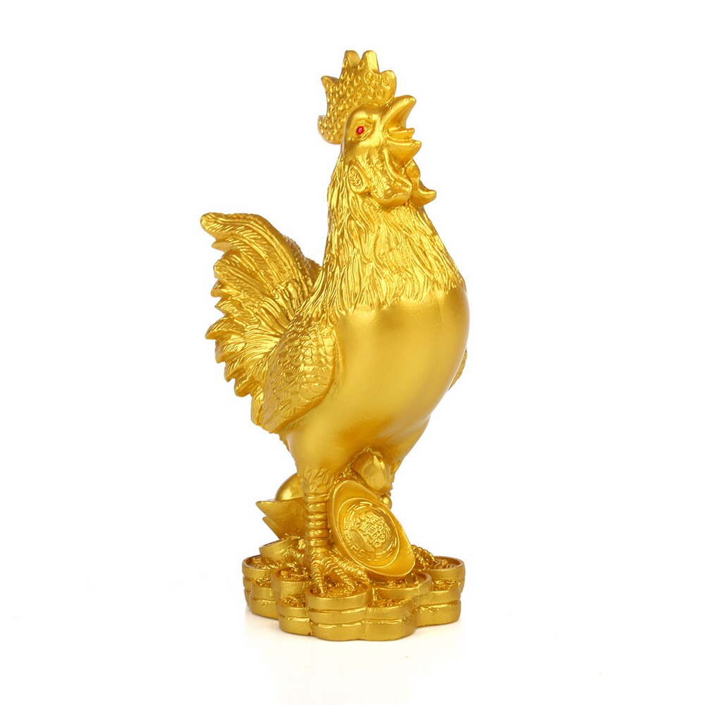 Rooster sculpture model resin gold chicken ornaments home decorations auspicious living room office desktop ornaments