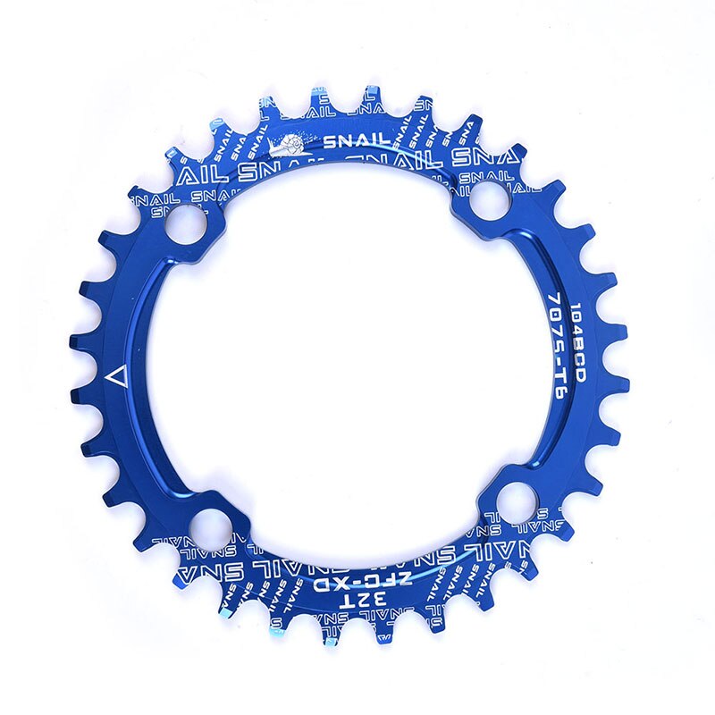 1Pc 32T Chain Ring 104 BCD Round Narrow Wide Tooth Plate 104 BCD Chainwheel 32T Tooth MTB Mountain Bike Chainwheel: bule