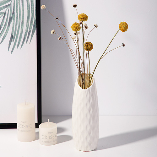 Vase en plastique nordique simple, petit pot de fleur frais, bouteille de rangement pour fleurs, salon, décorations pour la maison moderne, ornements, 1pc: YELLOW