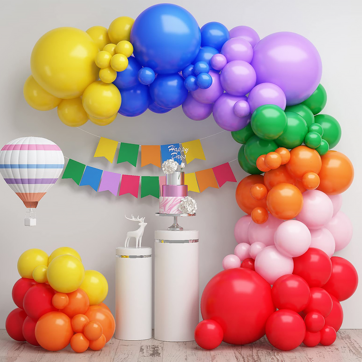 kit arco ghirlanda di palloncini arcobaleno colorato kit arco palloncini in reticolo multicolore Decorazione matrimonio Compleanno arredamento ragazzo bambino doccia Bomboniera