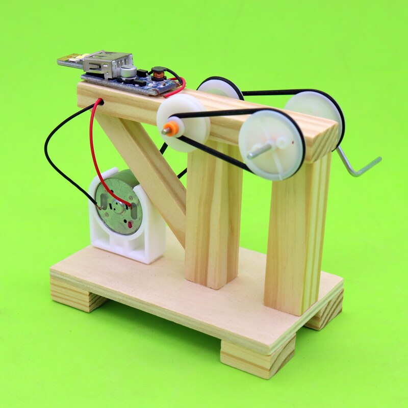 science DIY hand generator manual assembly model physic lab equipment