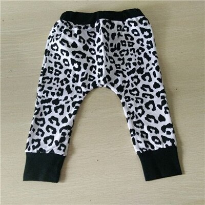 Bebis pojkar flickor snöleopard haremsbyxor bebis pojkar tjejer bomull harem barn leggings för nyfödda 22: Svart / 4t