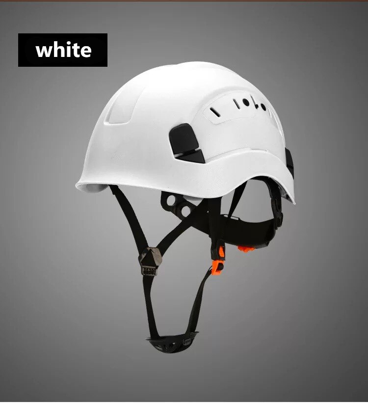 Klatring sikkerhedshjelm hovedbeskyttelsesarbejde abs anti-slagskal justerbare åndedrætsåbninger udendørs sportskonstruktion: Hvid
