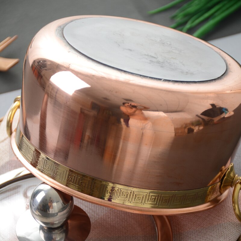 Pure copper thickened restaurant single pot one person one pot small pot home shabu mutton small copper pot LB50809