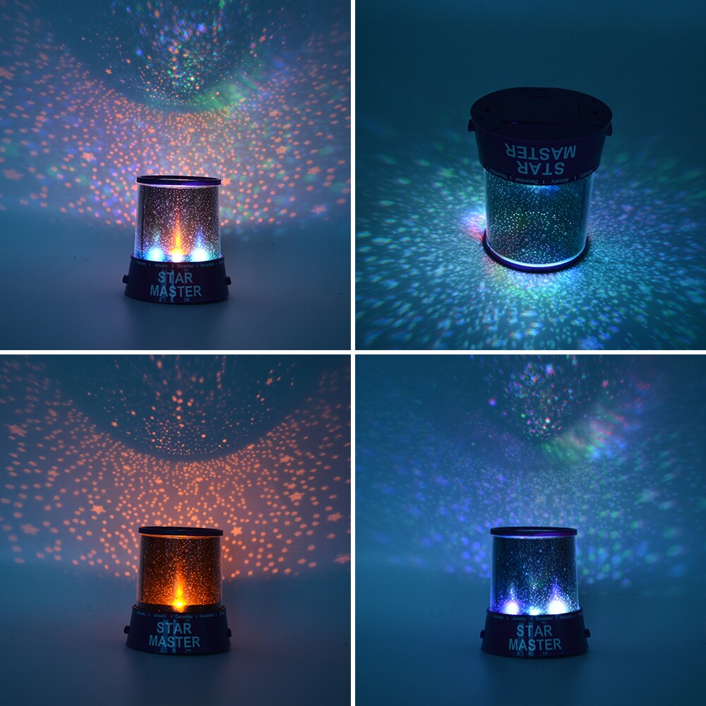 IVYSHION LED Nachtlampje Ster Projector Ster Maan Master Kids Baby Romantische Kleurrijke Home Decor Batterij Projector Lamp