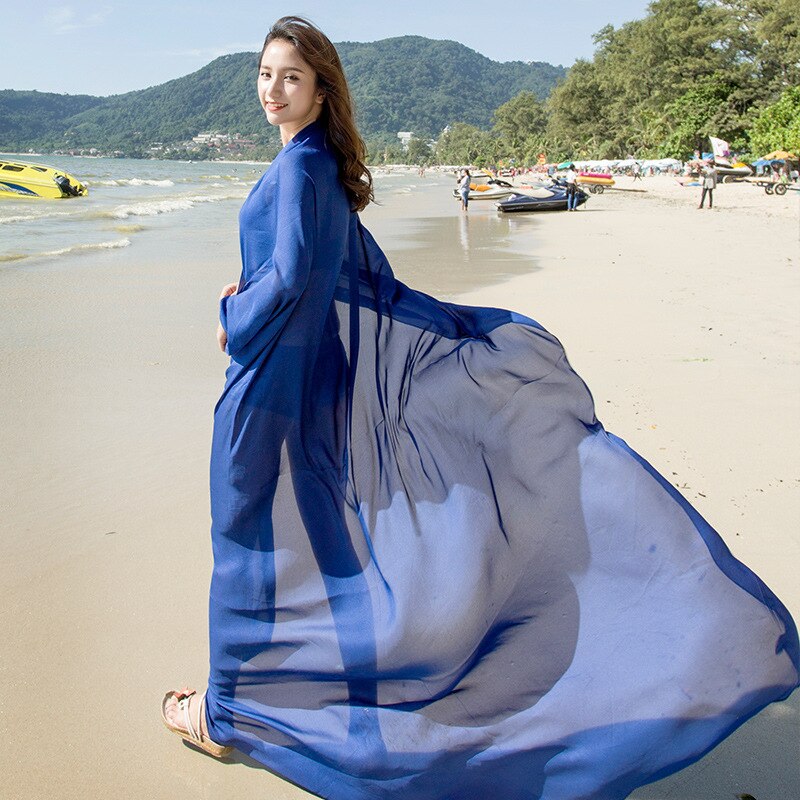 Las mujeres mantón abrigos de colores de caramelo simple Maxi abrigo chal suave mezcla mucho protector solar de verano sol playa 9 colores: Royal Blue