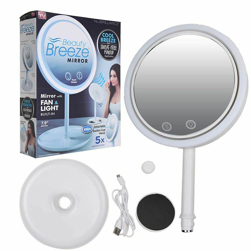 Mirror With Led Light Makeup Mirror Stand For Cosmetics Dressers Led Mirror With Light Side Mirror Folding Set: white