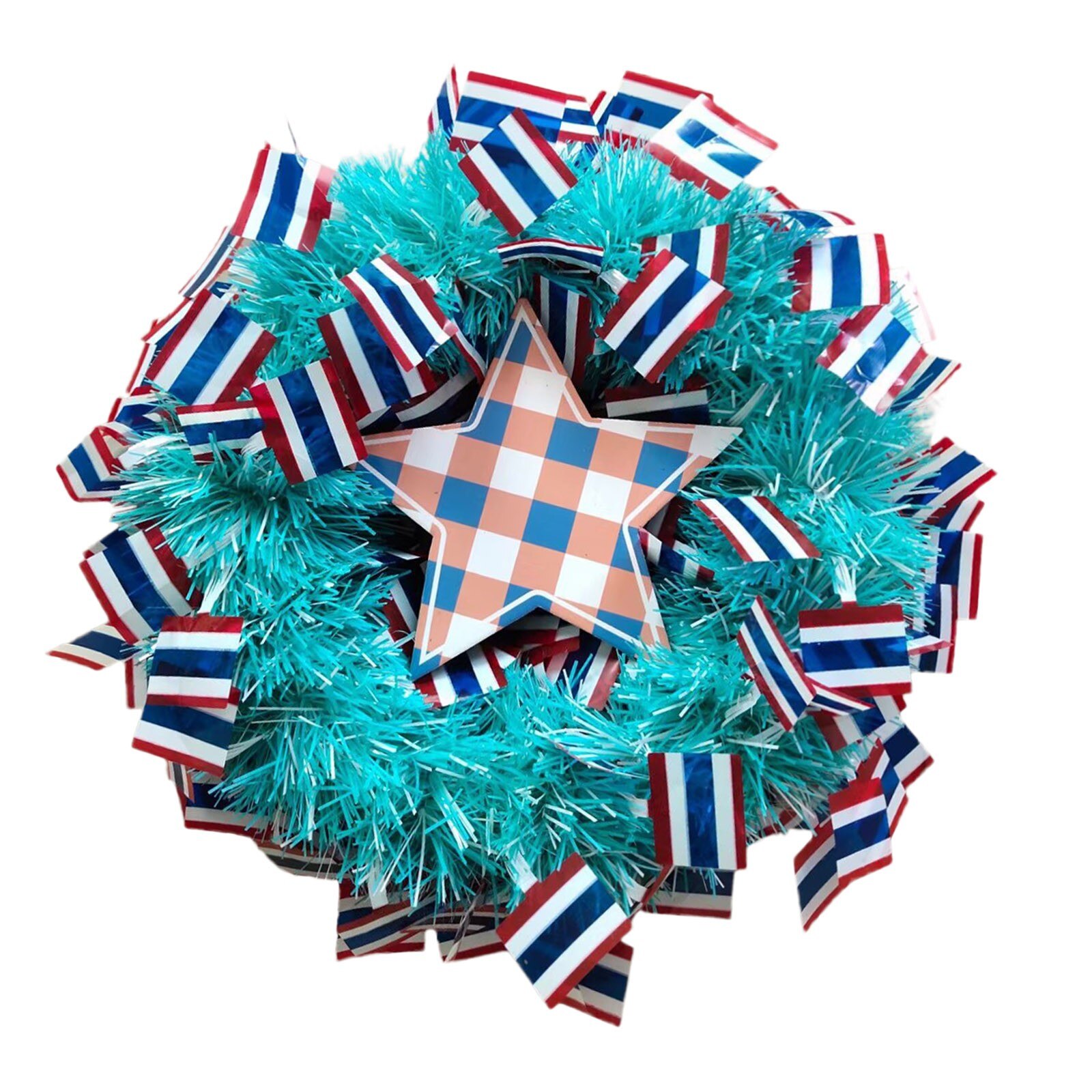 Independence Day Wreath Porch Decoration Front Door Outdoor The Letter Hanging Round Wreath Decor Wreaths Garlands: B