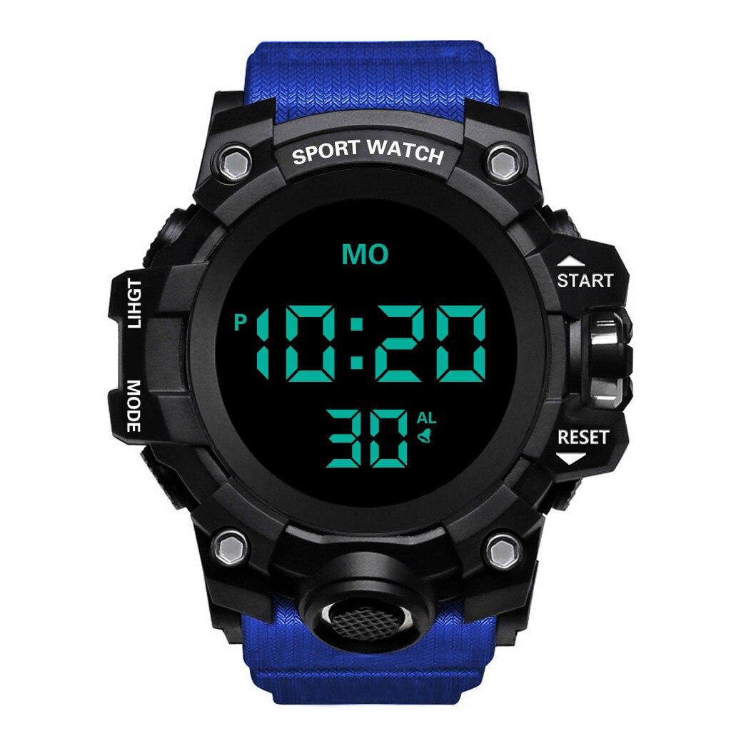 Reloj de pulsera Digital de lujo para hombre, cronómetro digital LED, cronómetro con fecha, deporte, relojes electrónicos al aire libre, reloj Digital para hombre: B