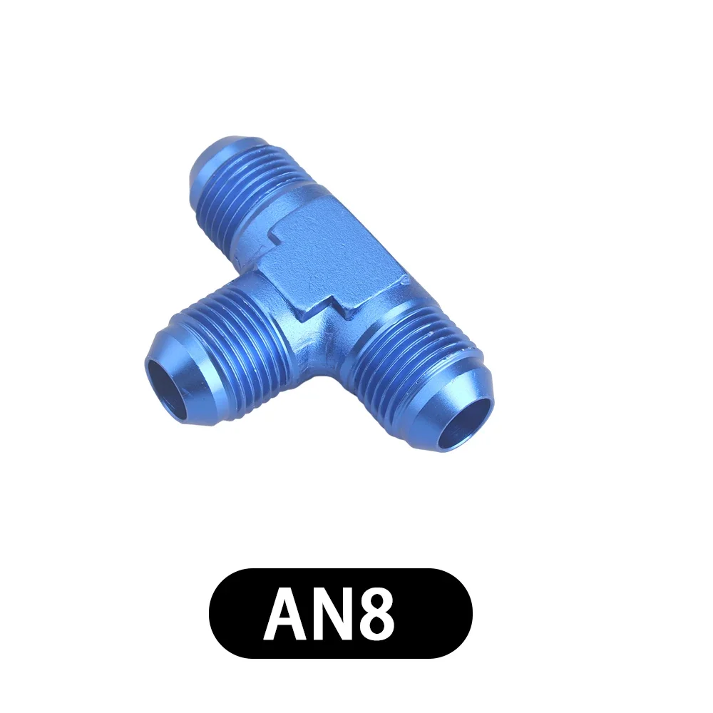Aluminium Verbindingskoppeling Slangadapter Slang T-Stuk Adapter Connector Fitting Draad An4 An6 An8 An10 An12 Zwart/Blauw: Oranje