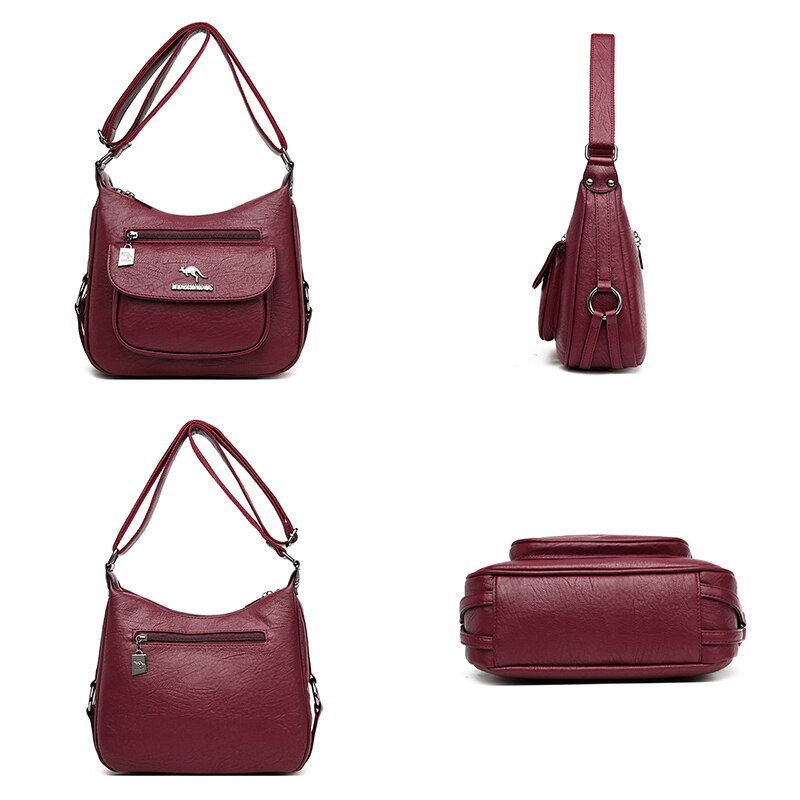 Oude Tang Grote Capaciteit Vrouwen Handtas Schoudertassen Voor Vrouwen Messenger Bag Casual Effen Kleur Rits