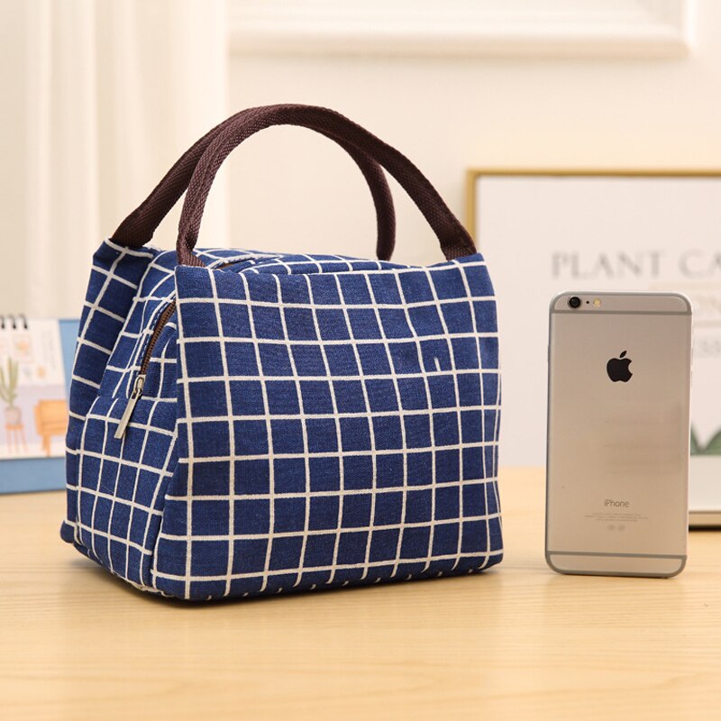 Isolierte Mittagessen Tasche Snack Lebensmittel Container Leinwand Mittagessen Lagerung Taschen Tote für freundlicher Frauen Lunchbag Thermo Picknick Sack Mittagessen Kasten fallen