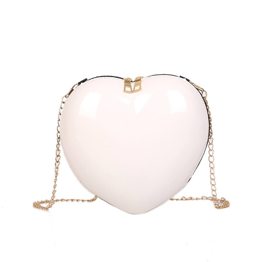 Frauen Zipper Liebe Herz Geformt Umhängetaschen Süße Mädchen Kette Schulter Tasche Damen Abend Handtaschen Geldbörse Für Party Hochzeit # P