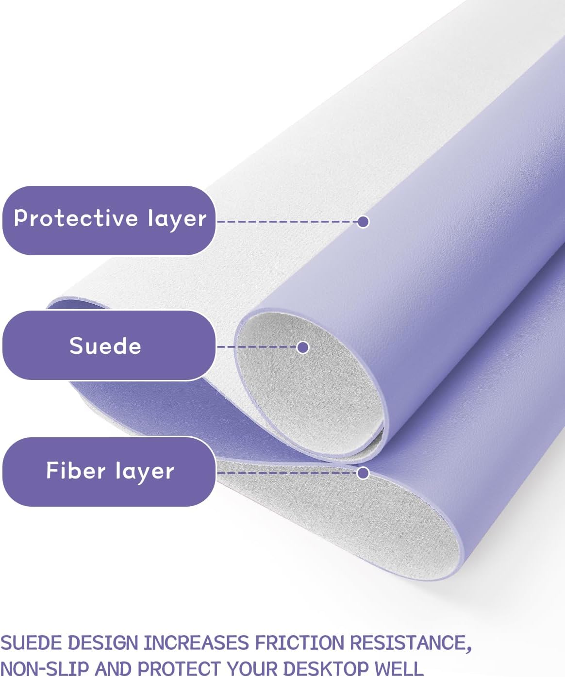 XXL Office Desk Pad Mat PVC Leather Waterproof Mouse Pad Desktop Keyboard Desk Pad Ultra Thin Large Desk Blotter: 90x45 cm / PURPLE
