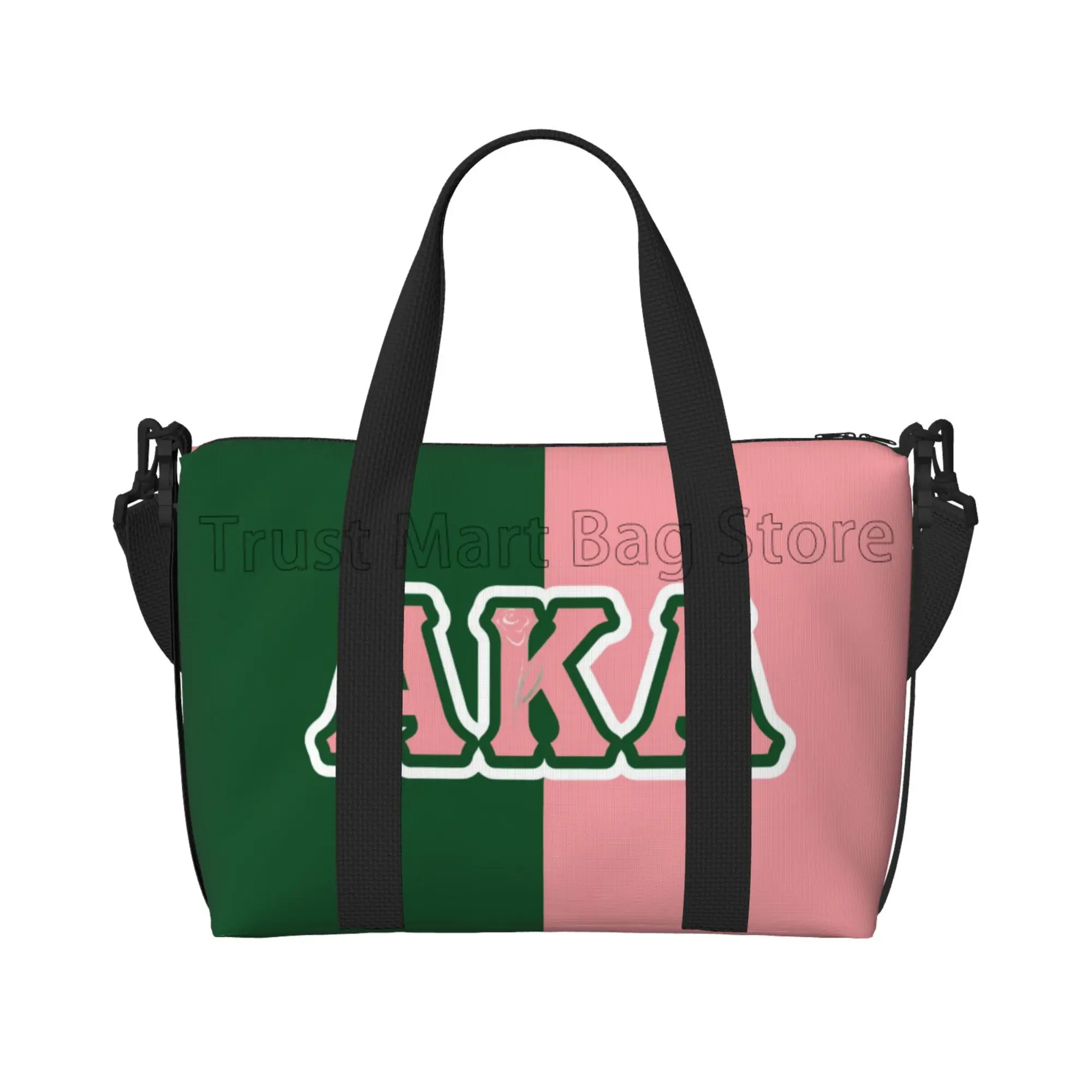 AKA Sorority Print Handreistas Sportvissen Gym Yoga Bagage Draagtas Multifunctionele waterdichte weekendtassen voor dames en heren: Beige