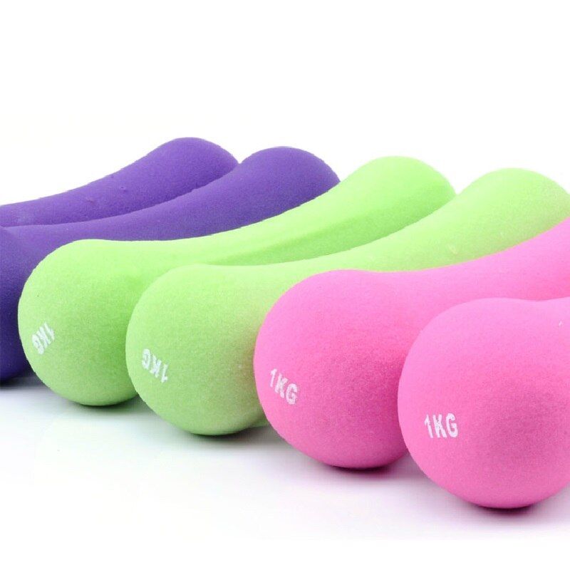 Plastic dip in dumbbell for women fitness dumbbells fitness weight dumbbells fitness body exercise dumbell kettlebell 1kg*2pcs