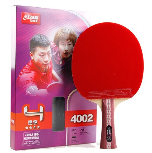 Raquetes de tênis de mesa dhs 4002 4006 com furacão de borracha 3, pips-em raquete conjunto ping pong bat paddle: 4002