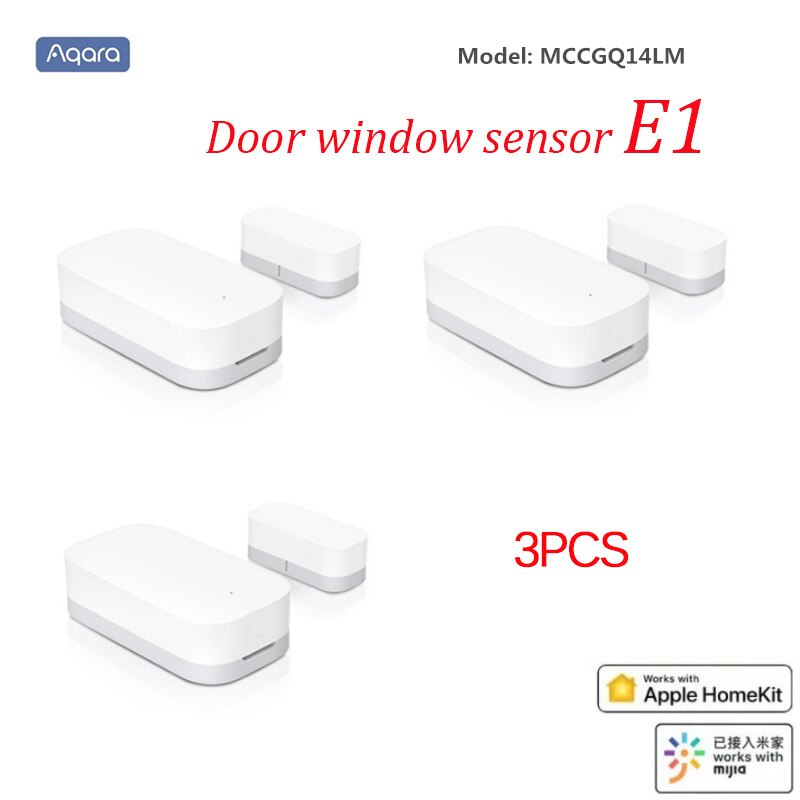 New aqara  e1 smart window and door sensor, zigbee 3,0, works with homekit and the mi home app for smart home use.: 3 pcs