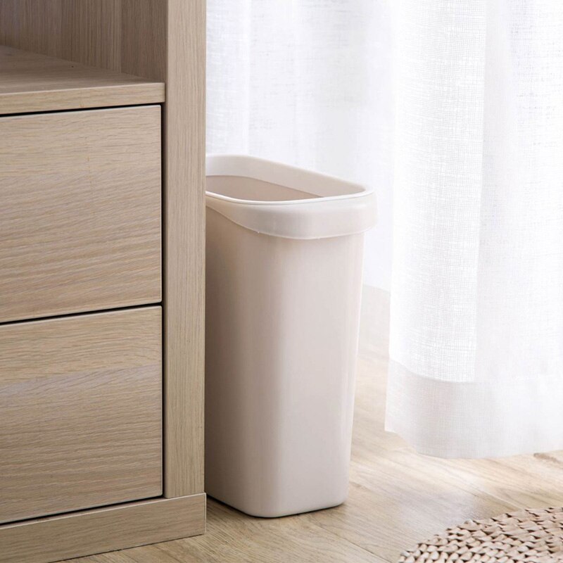 Narrow Trash Can Kitchen Bathroom Trash Bin Garbage Cans Dustbin Plastic Waste Bins Paper Basket Bedside Garbage Bucket