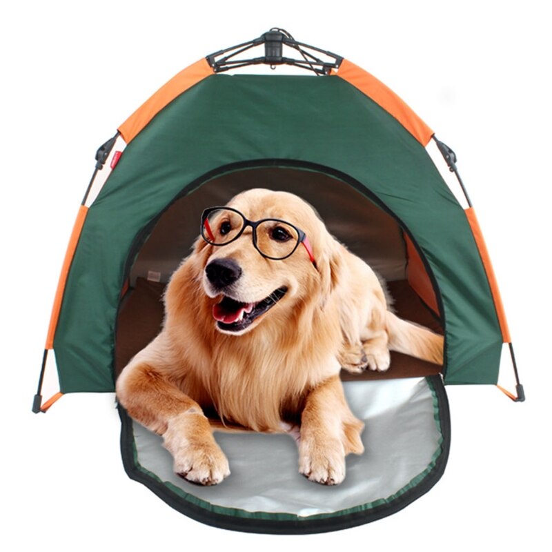 Waterdichte Hond Tent Huis Ademende Puppy Kennel Draagbare Uv-bestendig Kat Bed Met Pad Vouwen Indoor Outdoor Kitten 448D