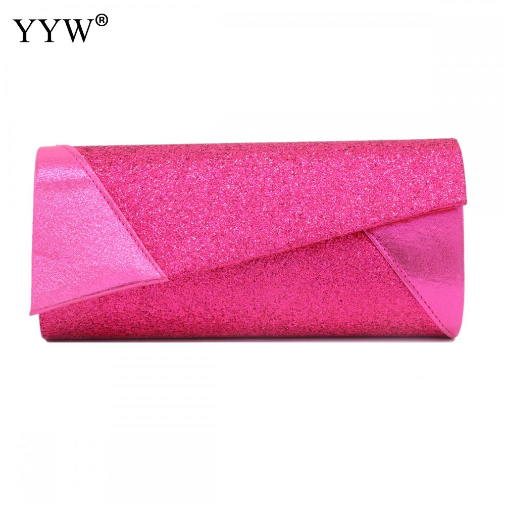 Women Evening Bag Party Banquet Glitter Bag For Women Red Silver Wedding Clutches Purse Sequin Shoulder Bag Bolsas Mujer: bright rosy red