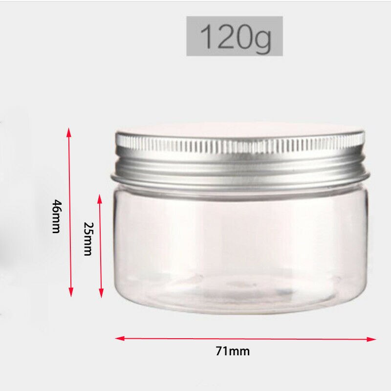10 Pcs 20 Ml/30 Ml/50 Ml/100 Ml/120 Ml Aluminium Cap Voedsel Opslag tin Pot Cosmetische Lippenbalsem Jar Olie Wax Lege Fles Sample Containers: 120ml