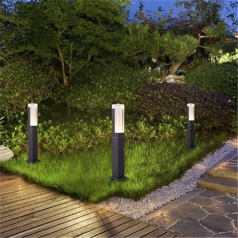 1PCS Waterproof LED Garden Lawn Lamp MOdern Aluminum Pillar Light Outdoor Courtyard Villa Landscape Lawn Bollards Light