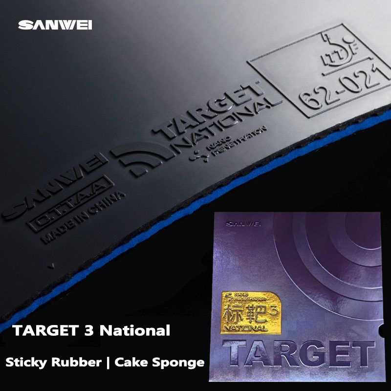 Original SANWEI TARGET 3 National Table Tennis Rubber Sticky Rubber Blue Sponge Target 3 Ping Pong Cake Sponge