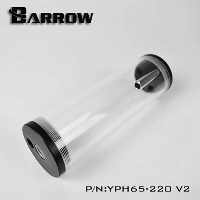 Barrow Reservoir (DIA: 65mm TL:98mm/135mm/220mm/300mm) for water cooler Transparent body Black Cap water tank heatsink gadget