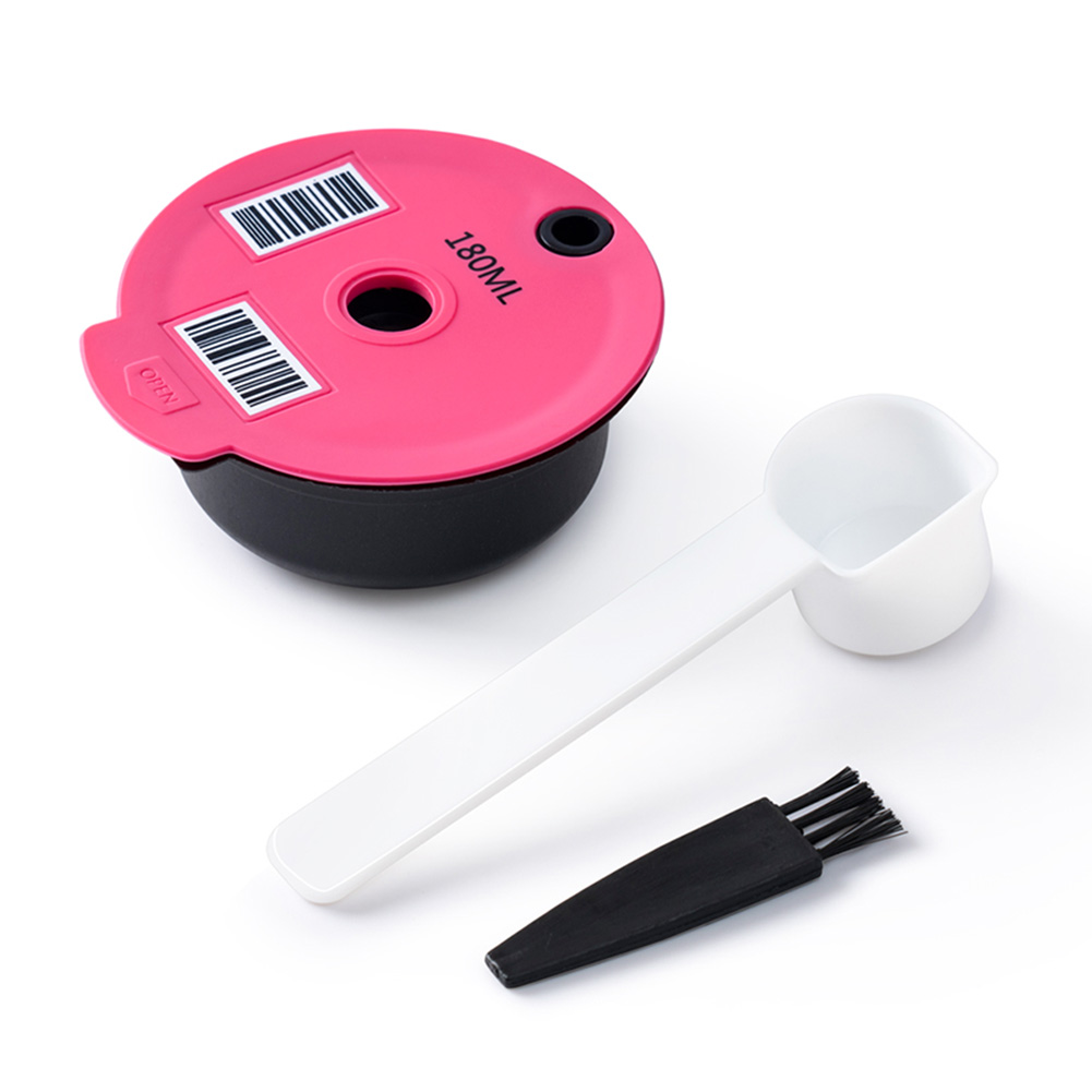 60ML/180ML kapsuła robić kawy wielokrotnego użytku kapsułki robić bosch-s maszyna Tassimo wielokrotnego napełniania filtr robić kawy z łyżeczką szczotka narzędzie robić kawy: 180ml / śliwka