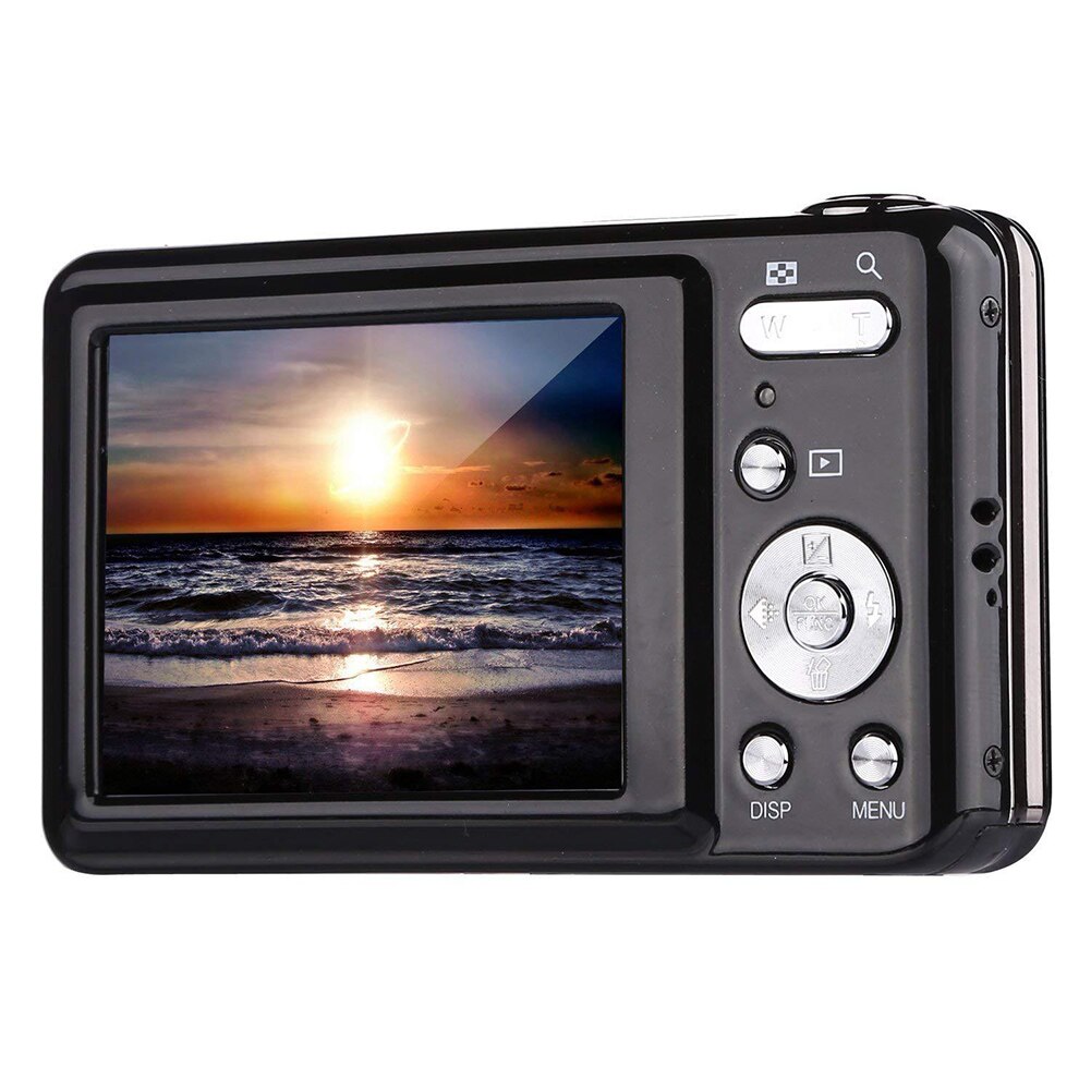 24MP Optical Zoom Video Record Face Detection Lithium Battery Compact Outdoor High Definition Digital Camera Anti-shake: Black