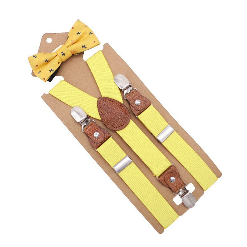 Boys Girls Kids Adjustable Elastic Y-back Braces Baby Suspenders Bow Tie Set Butterfly Necktie Wedding Ring Bear: 10
