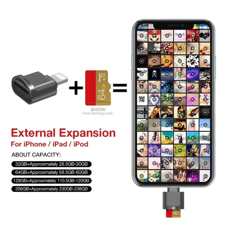 MINI SD TF Karte Apple Kartenleser Geeignet für iPhone iPad Verbindung Externe Erweiterung Speicherkarte OTG Speicherkartenadapter