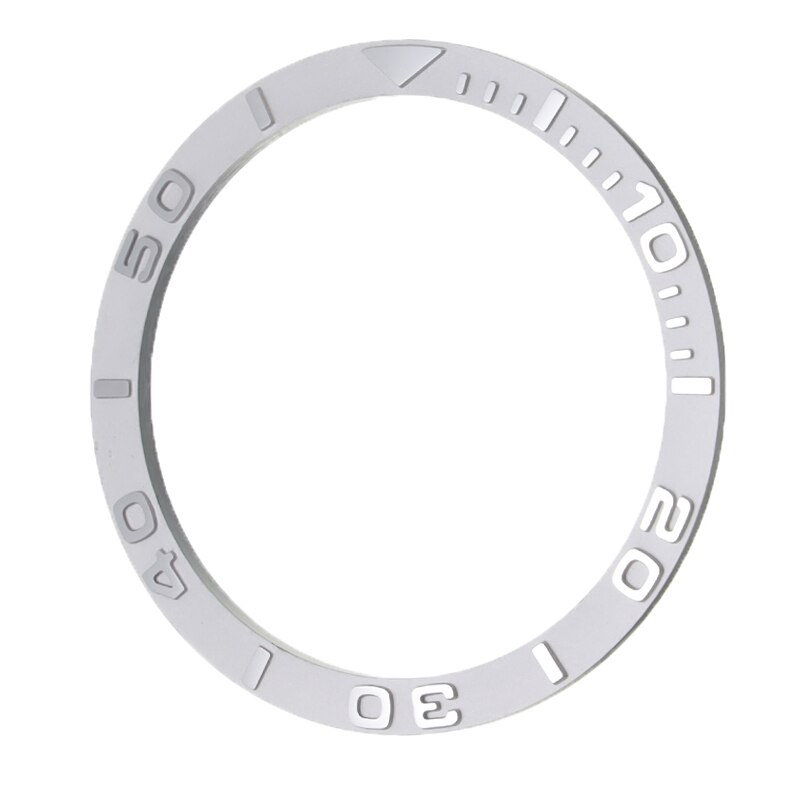 Accesorios de plata y negro para reloj, anillo a prueba de agua de Zirconia, anillo de cerámica con forma de boca, anillo de escala de cerámica, Unisex 38*31,8*1,2mm