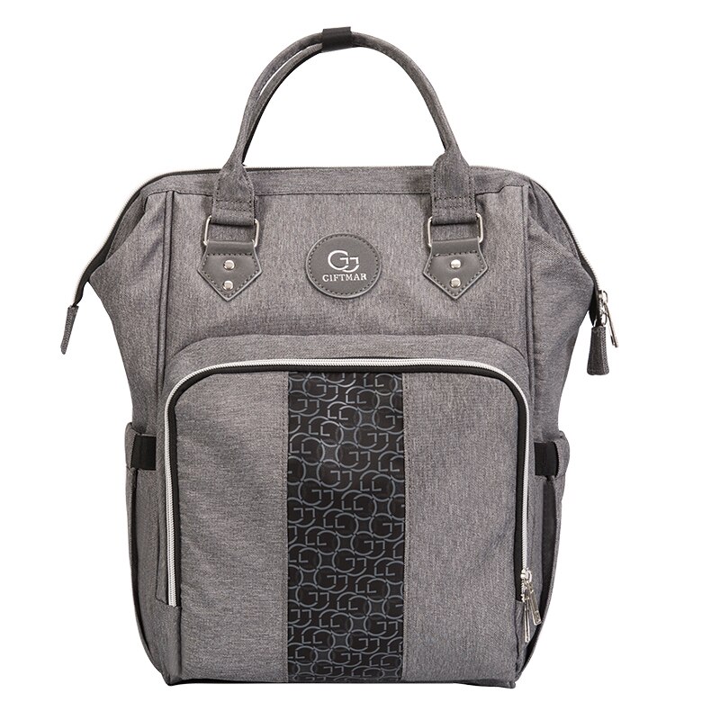 Bleiepose usb oppvarmingsflaske varmere mamma bleie ryggsekk stor kapasitet mumie bag til vinterreiser: Usb grå